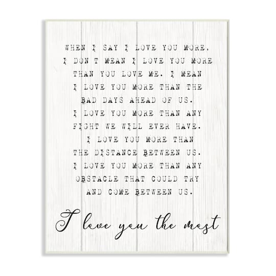 Stupell Industries I Love You the Most Wall Plaque